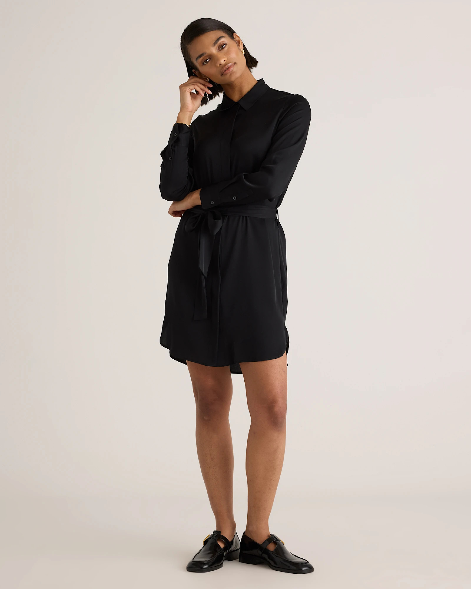 Washable Stretch Silk Shirt Dress | Quince