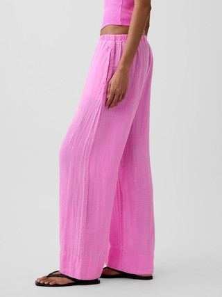 Linen-Blend Easy Wide-Leg Pants | Gap (US)
