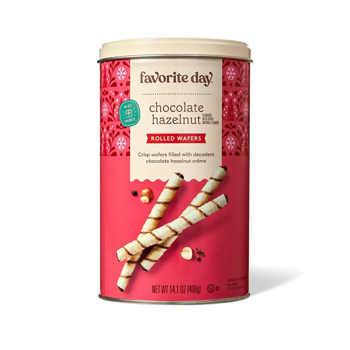 Christmas Chocolate Hazelnut Rolled Wafers - 14.1oz - Favorite Day™ | Target