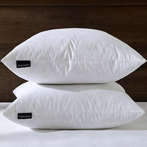 18x18 Decorative Throw Pillow Inserts-Down Feather Pillow Inserts-Square-Cotton Fabric-Set of 2-W... | Amazon (US)