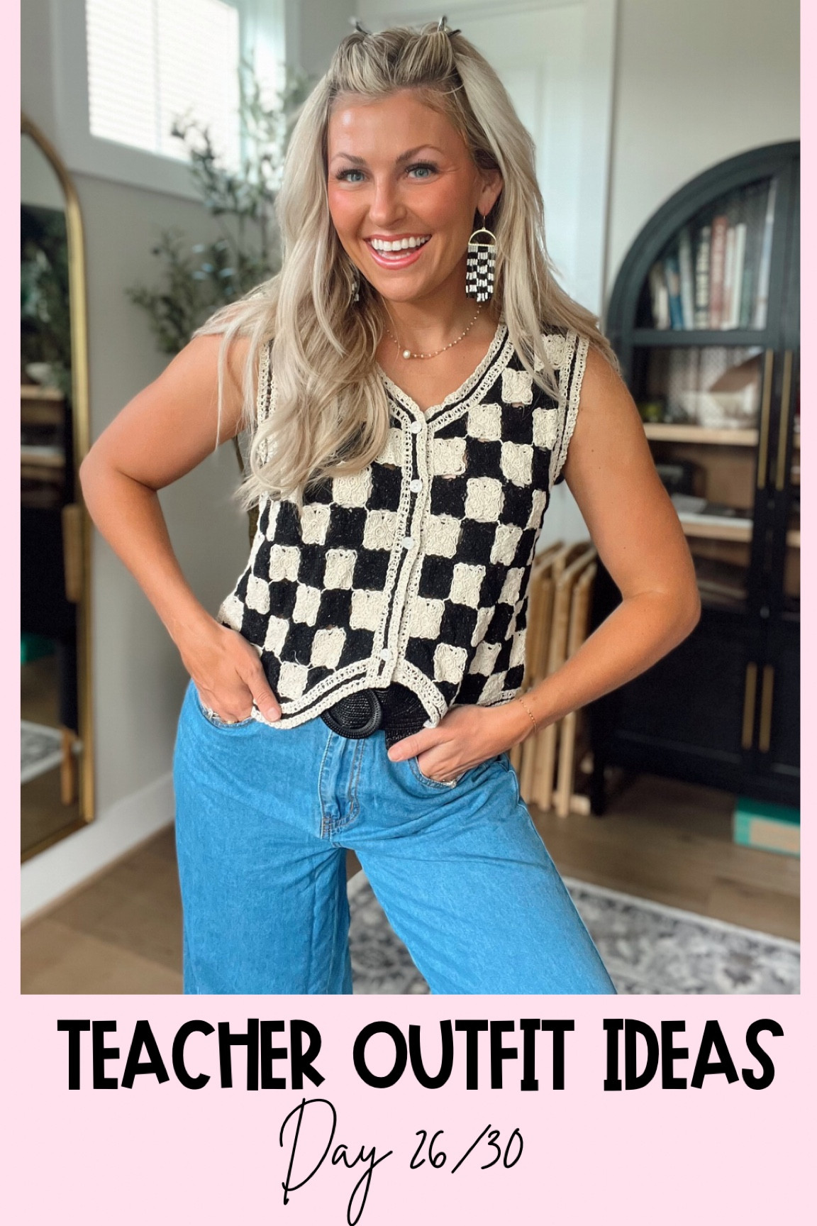 Teacher outfit ideas day 26/30🖤
Vest size L for extra length 
Pants size 28 (4)
Clips from TJ Maxx


#LTKFindsUnder50 #LTKBacktoSchool #LTKStyleTip