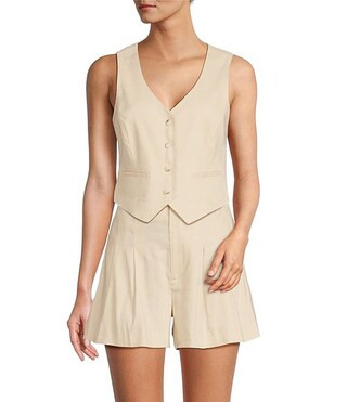 Antonio Melani Coordinating Melinda V-Neck Linen Blend Vest | Dillard's | Dillard's