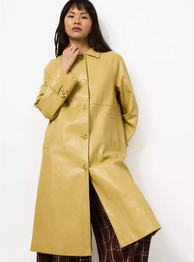 Buy Ochre Textured PU Car Coat XL | Coats | Tu | Tu Clothing