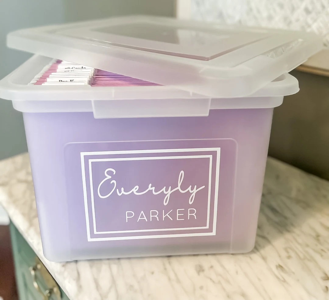 Memory School Box Name Decal ONLY - Etsy | Etsy (US)