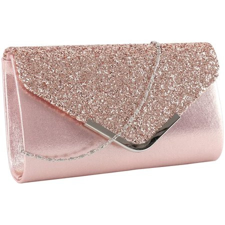 Damen Clutch Glitzer Elegant Abendtasche Glänzend Handtasche in Gold Silber Pink | Walmart (US)