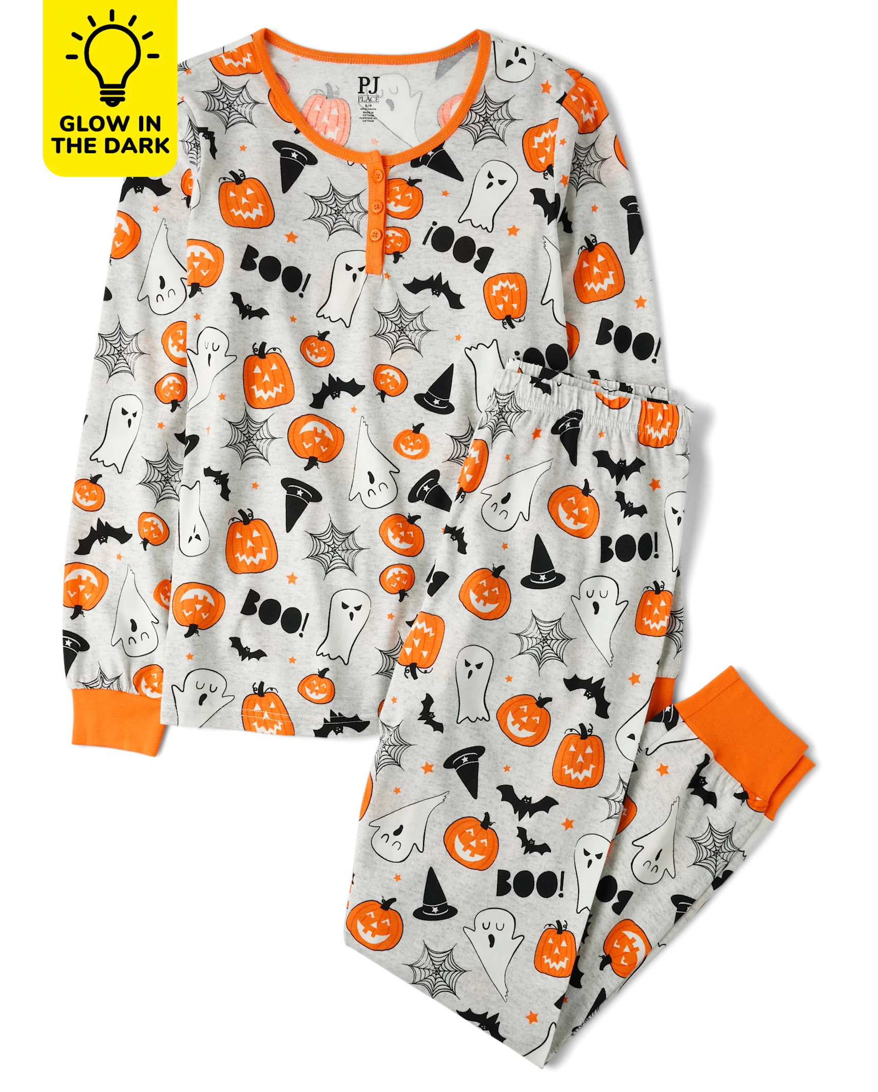 Womens Matching Family Glow Halloween Henley Cotton Pajamas - h/t lunar | The Children's Place