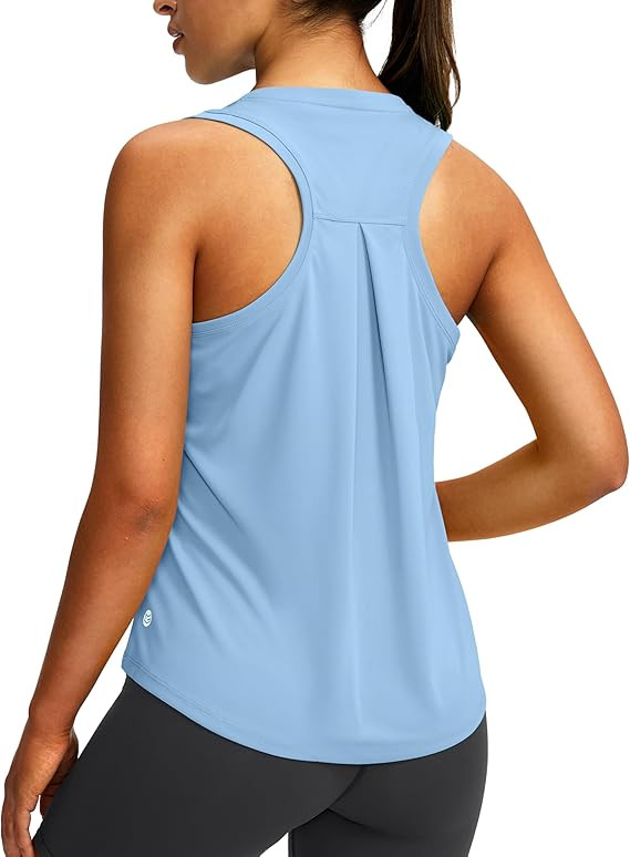 Women's Workout Tops Racerback Athletic Tank Tops Sleeveless Loose Fit Yoga Running Gym Shirts fo... | Amazon (US)