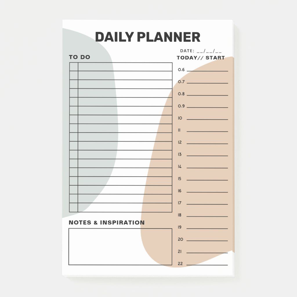 Daily Planner To Do List Minimalist Design Post-it | Zazzle