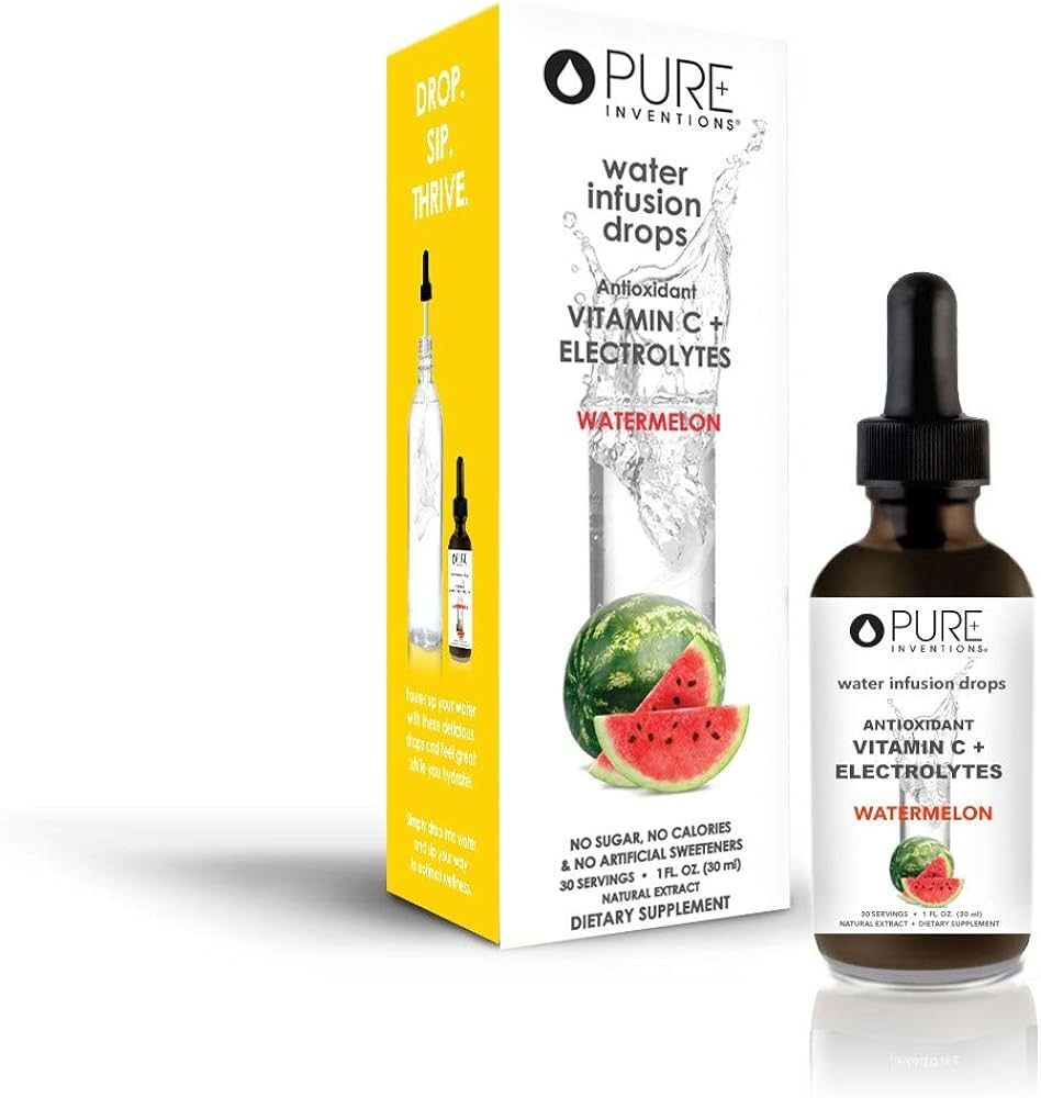 Pure Inventions Antioxidant Vitamin C + Electrolytes - Watermelon Flavored - Water Infusion Drops... | Amazon (US)