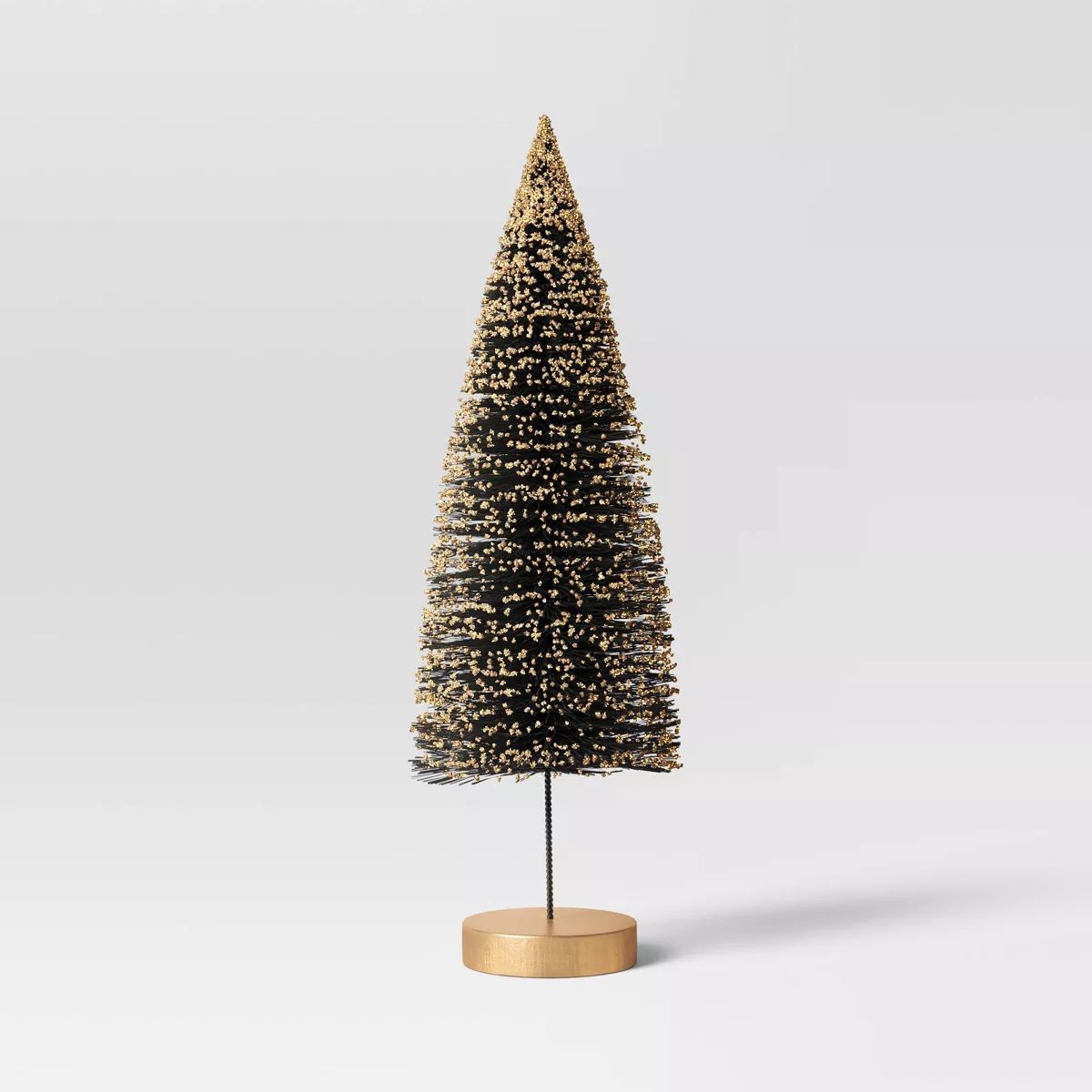 12" Glittered Sisal Christmas Bottle Brush Tree - Wondershop™ Black | Target