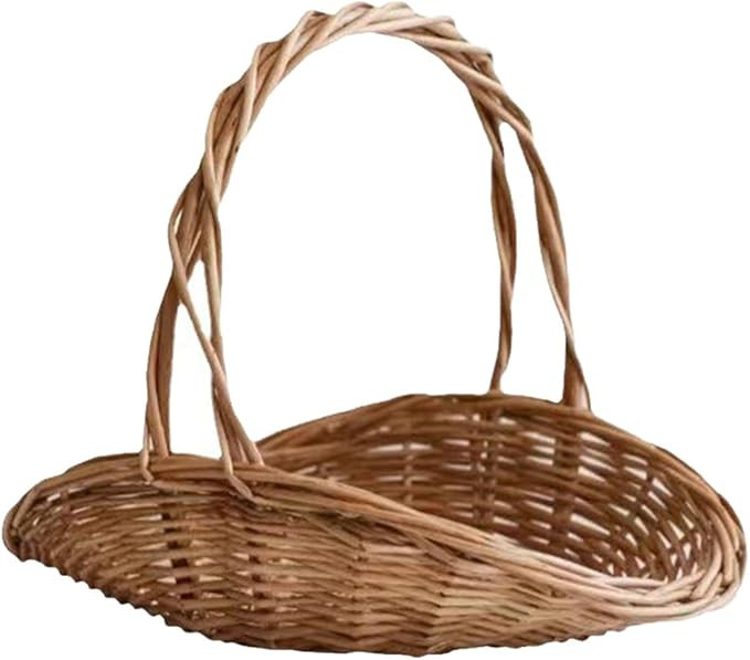 Generic Rattan Woven Basket,Portable Garden Storage Basket with Handle for Vegetable,Flowers,Frui... | Amazon (US)