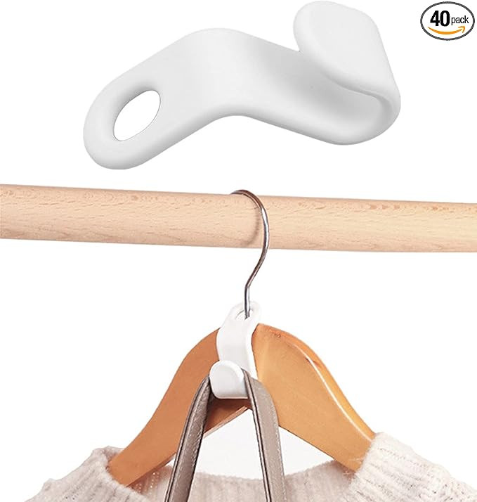 40 Pcs Clothes Hanger Connector Hooks, Outfit Hangers, Hanger Extender Clips, Cascading Hanger Ho... | Amazon (US)