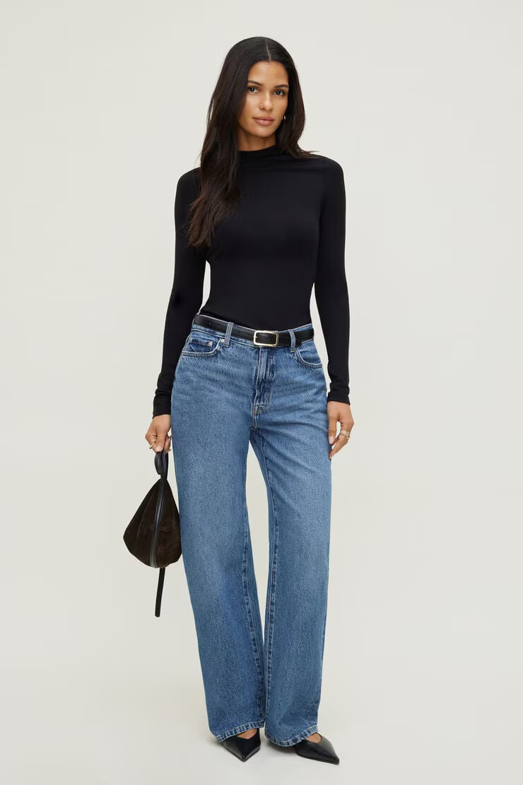 Mock Neck Long Sleeve Top | Dynamite Clothing