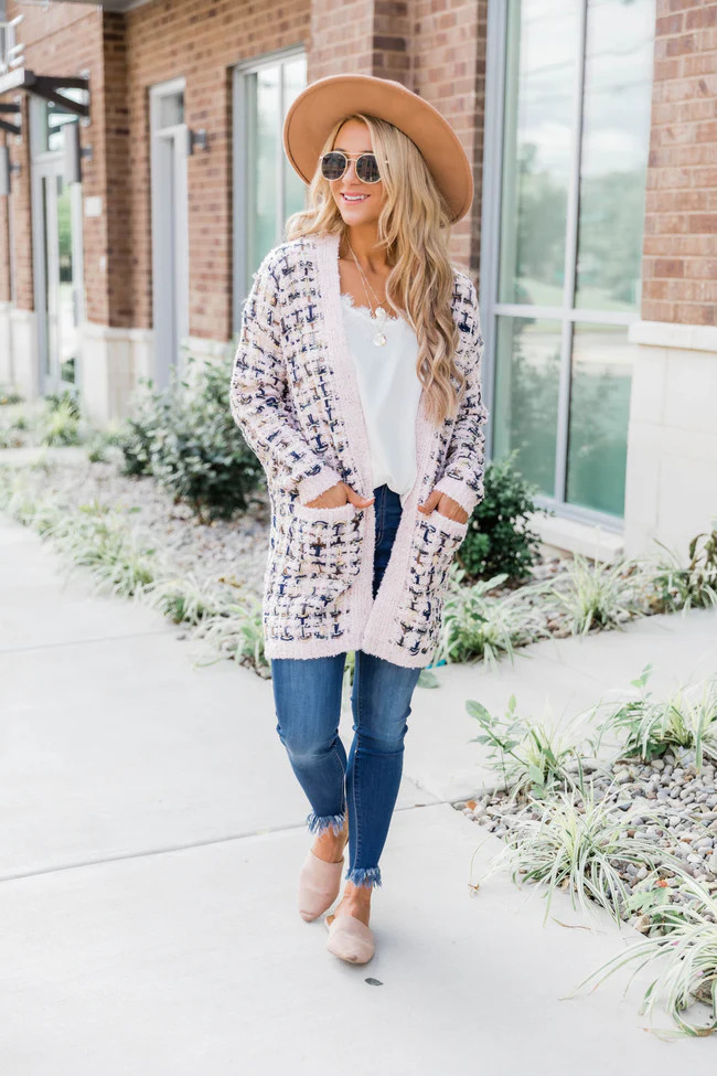 Come Back To You Pink Tweed Cardigan FINAL SALE | The Pink Lily Boutique
