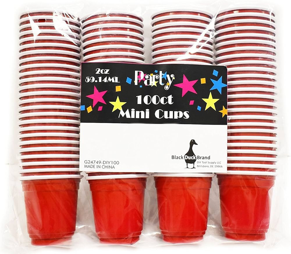 Black Duck Brand 100pc Red Cup Mini Party Shot Glasses Set (2-Ounce) Great for Parties, Picnics, ... | Amazon (US)