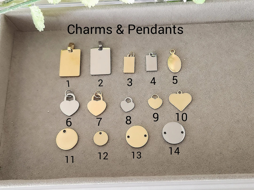 Custom Engraved Charms, for Necklaces or Bracelets, WATERPROOF, Personalized Jewelry Gift. - Etsy | Etsy (US)