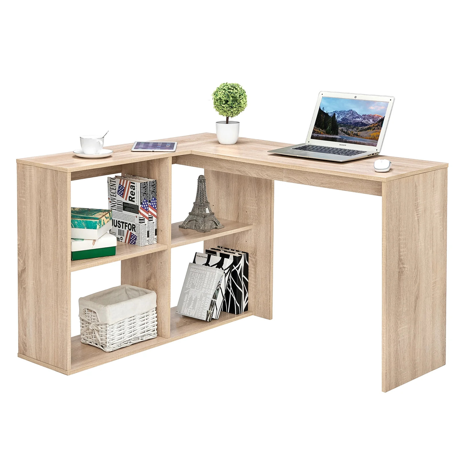 Aingoo L-Shaped Desk with Storage, Corner Desk with Shelves, Modern Corner Computer Desk, Wood - ... | Walmart (US)