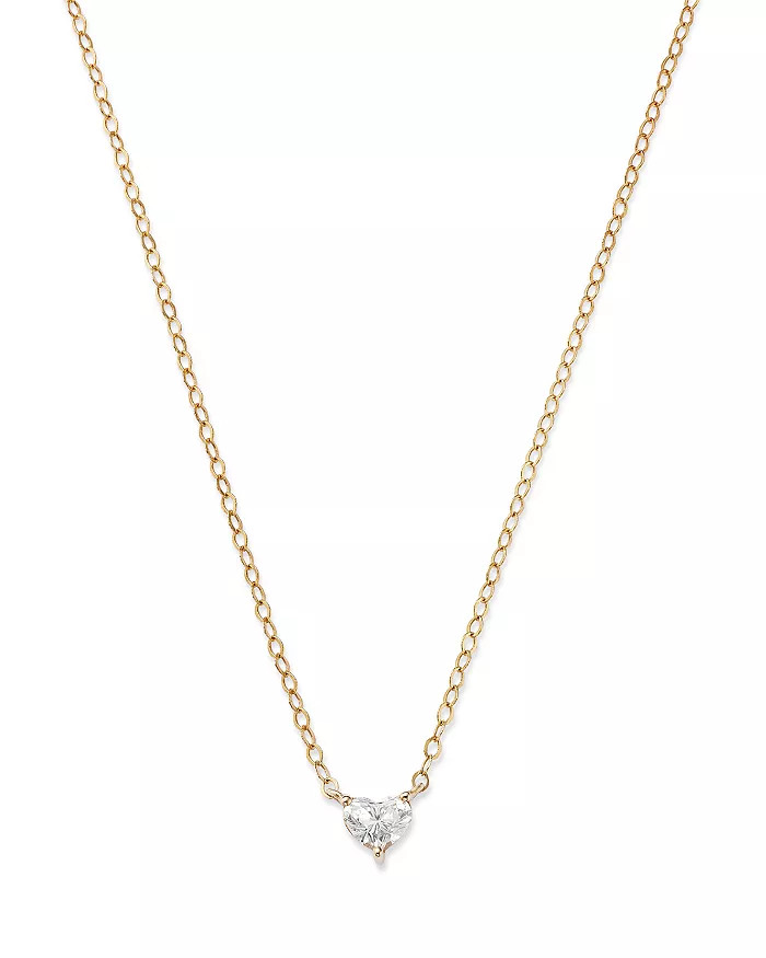 Diamond Heart Solitaire Pendant Necklace in 14K Yellow Gold, 0.19 ct. t.w. - 100% Exclusive | Bloomingdale's (US)
