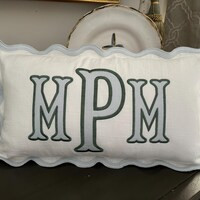 Custom Scallop Pillow, Monogram Nursery Pillow, Personalized Throw Pillow, Monogram Baby Pillow, ... | Etsy (US)