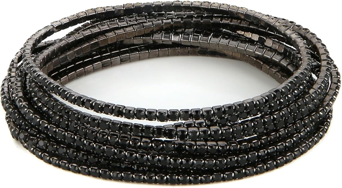 HZMAN 10 Pcs Tennis Bracelets Set for Women 14K Gold Plated Dainty Cubic Zirconia Adjustable Stac... | Amazon (US)