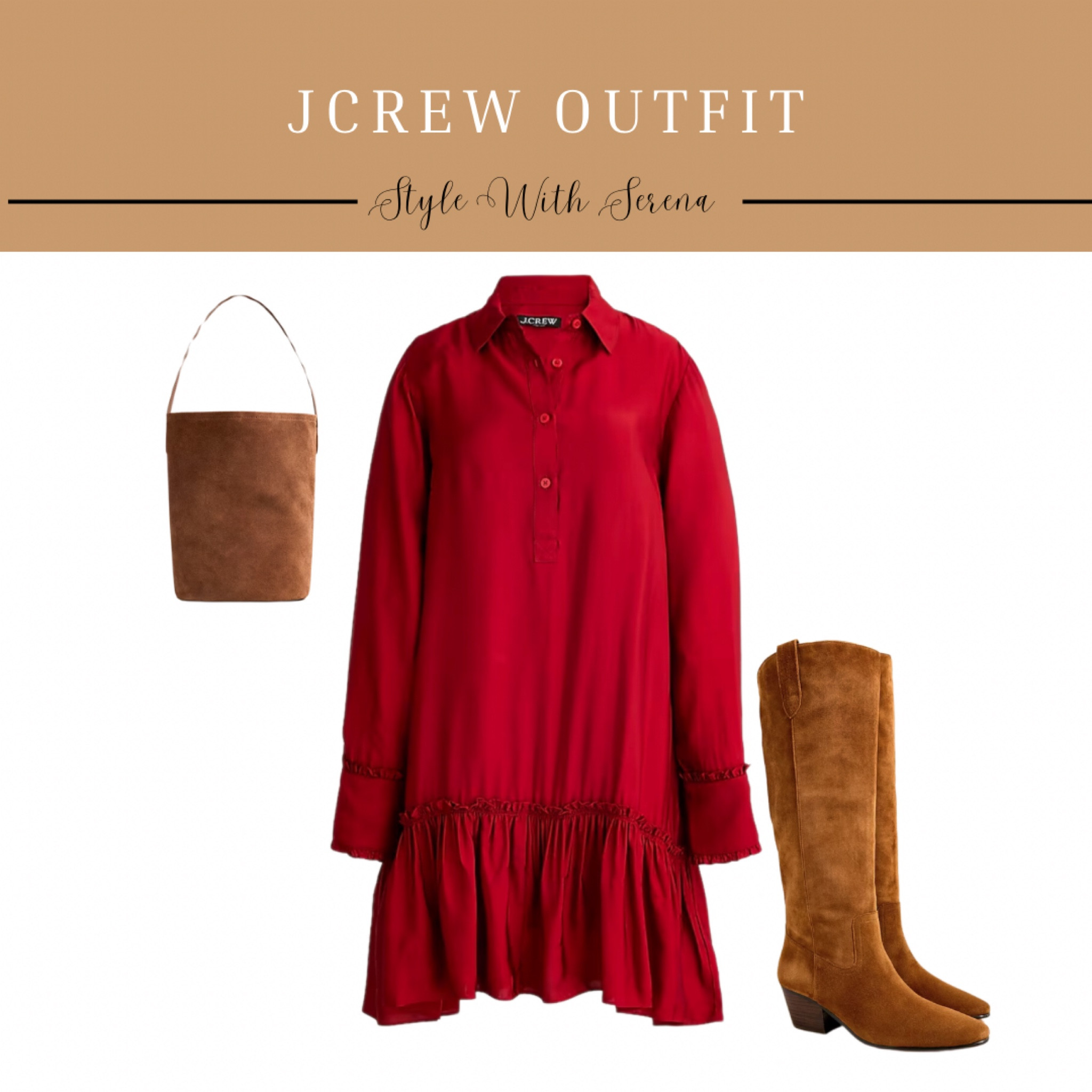 Jcrew outfit, fall dress, boots, fall outfit, dress, handbag 

#LTKStyleTip #LTKShoeCrush #LTKOver40