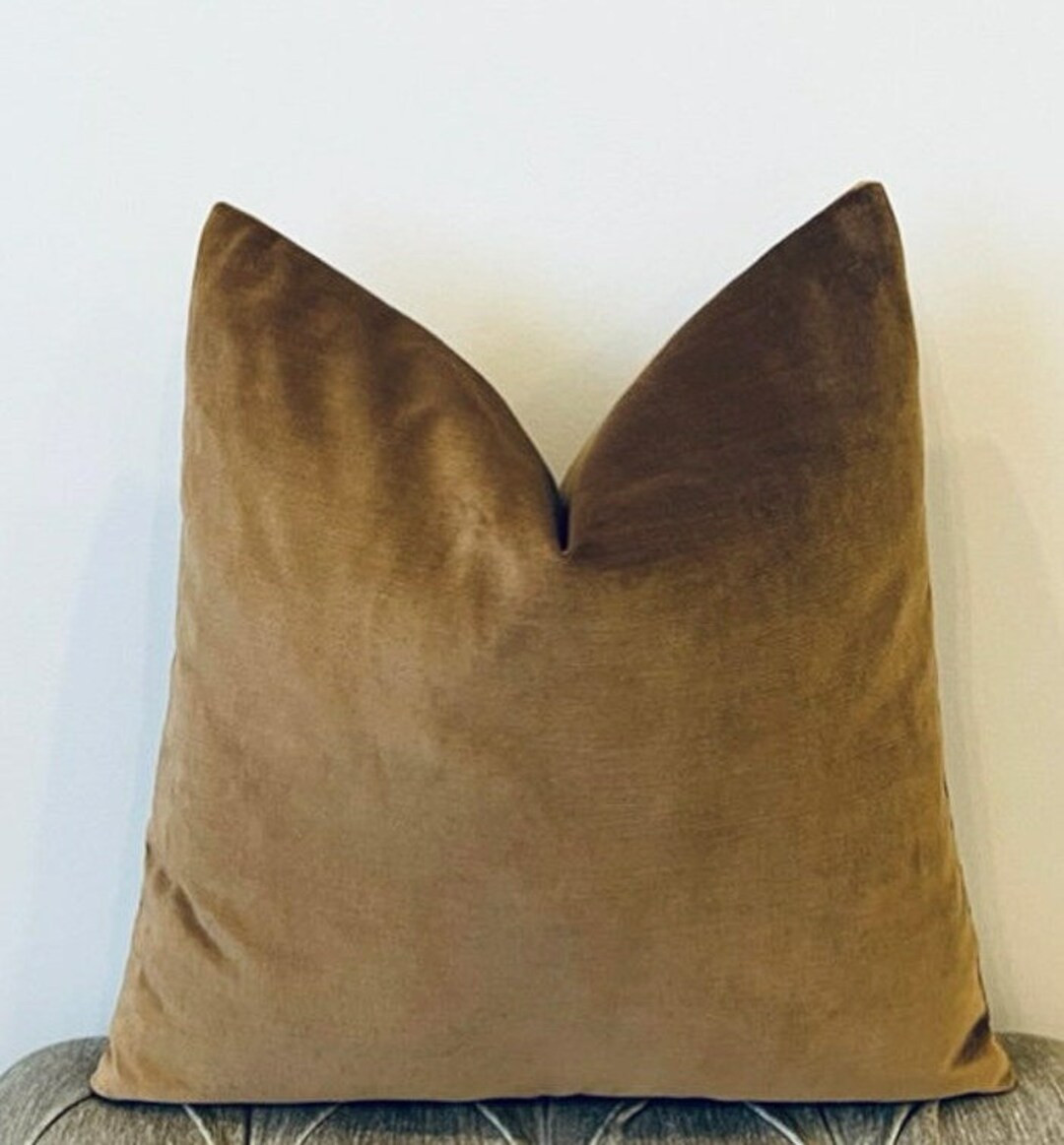 Tobacco Brown Velvet Pillow Cover Velvet Pillow Brown - Etsy Canada | Etsy (CAD)