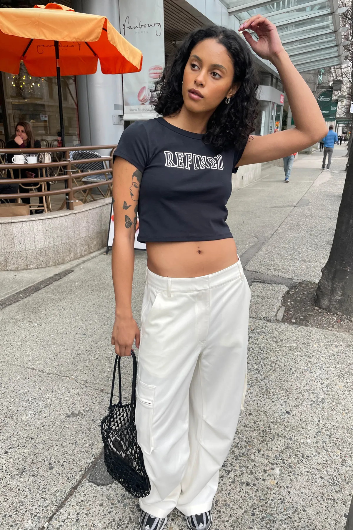 WIDE LEG SUITING PANT WITH CARGO POCKETS | OAK + FORT