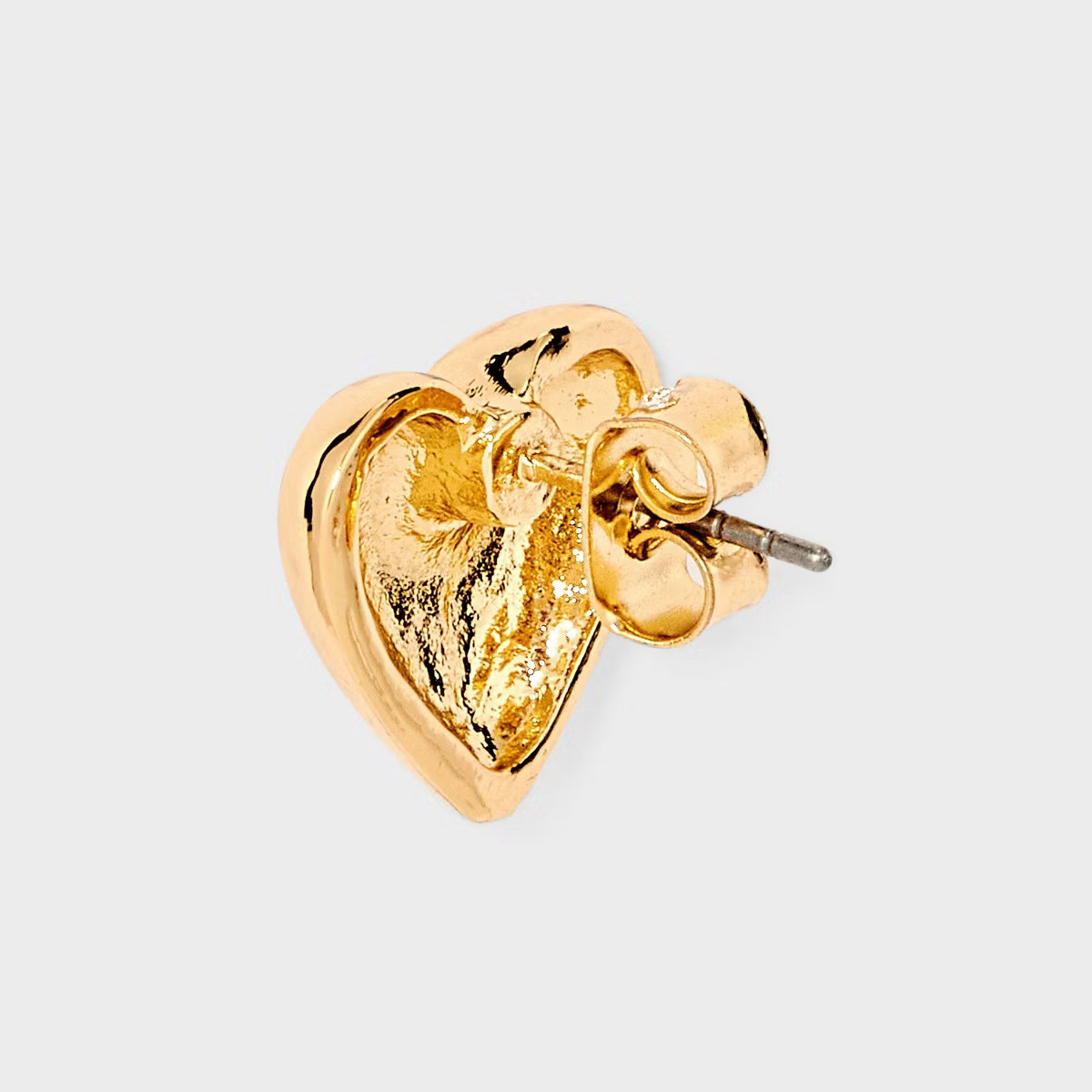 Puff Heart Button Earrings - A New Day™ Gold: Nickel-Free Studs | Target