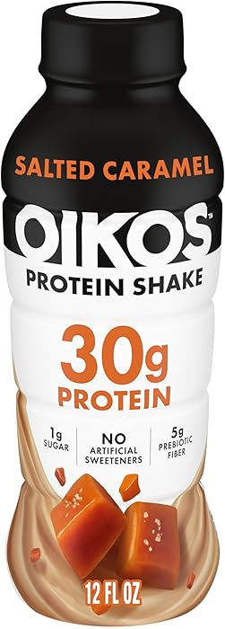 Oikos Protein Shake, Salted Caramel, 30g High Protein Drinks, Shelf Stable, Ready to Drink, 5g Pr... | Amazon (US)