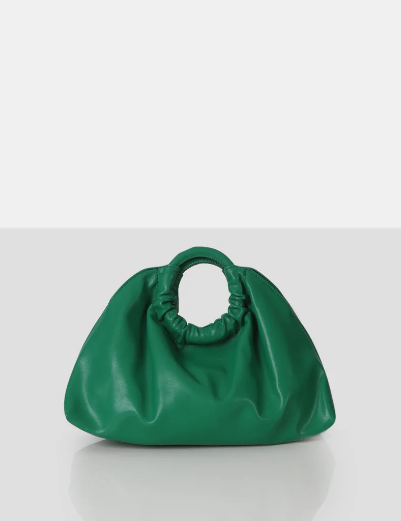 The Darcie Green Round Grab Handle Oversized Clutch Bag | Public Desire