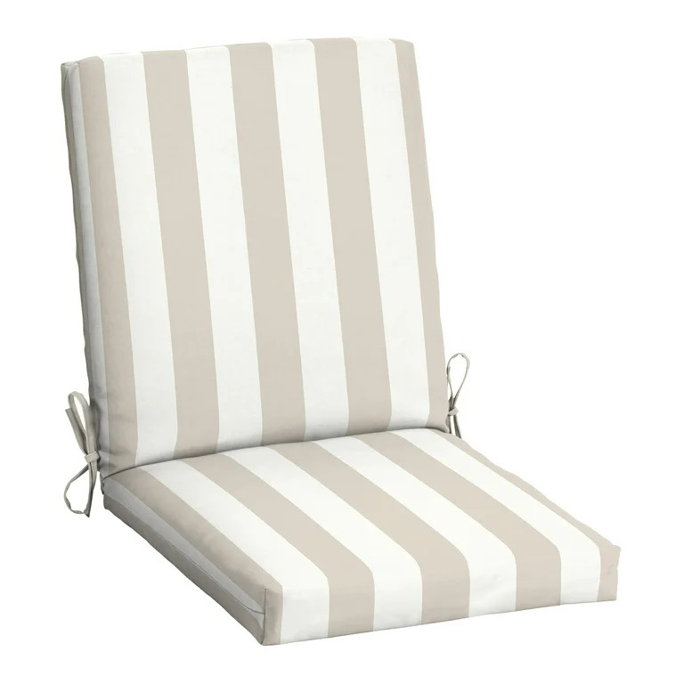 Mainstays 37"L x 19.5"W Tan Cabana Stripe 1 Piece Rectangle Outdoor Chair Cushion | Walmart (US)