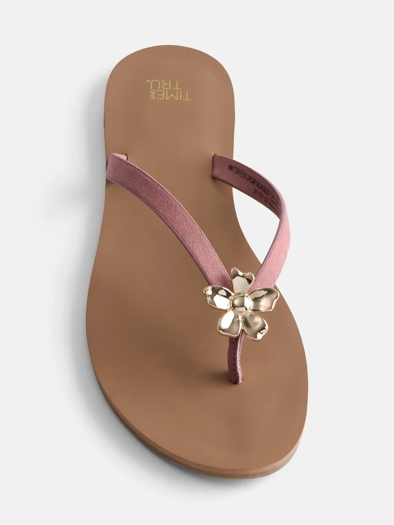 Time and Tru Women's Ornament Thong Sandals | Walmart (US)