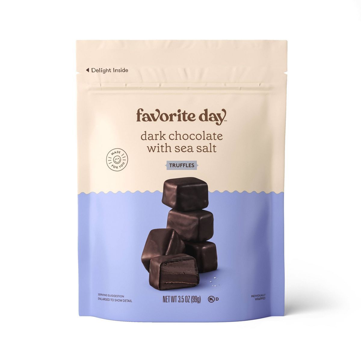 Dark Chocolate with Sea Salt Truffle Candy - 3.5oz - Favorite Day™ | Target