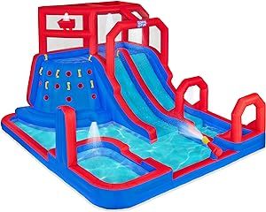 Sunny & Fun Mega Climb N’ Go Inflatable Water Slide Park – Heavy-Duty for Outdoor Fun - Climb... | Amazon (US)