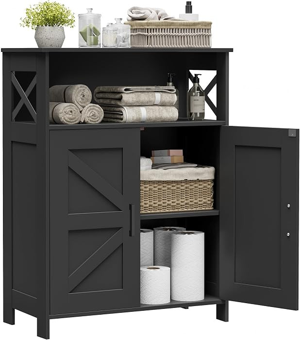 Homhedy Farmhouse Bathroom Storage Cabinet with 2 Doors, Toilet Paper Cabinet with Adjustable She... | Amazon (US)