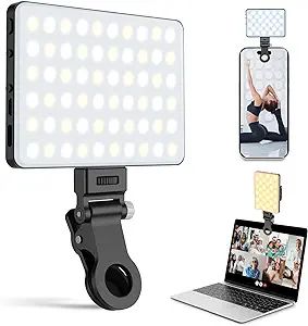 Tizwis 60 LED Phone Light with Front & Back Clip, Selfie Light with CRI 95+, Selfie Light for iPh... | Amazon (US)