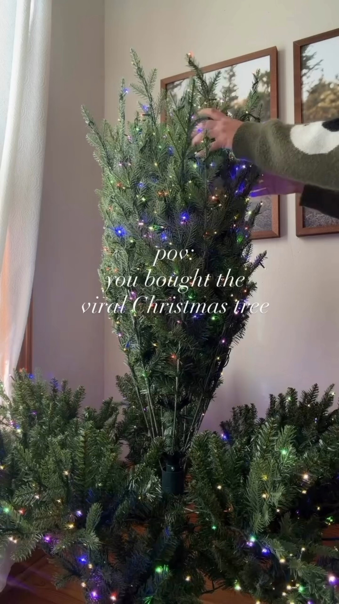 this tree is SO beautiful and took less than 5 minutes to put together 👌🏽 all of the lights are hooked up through the poles of the tree, so no connecting lights. AND it has a remote with many settings! you won’t be disappointed ✨ comment for link 🤎

#LTKSeasonal #LTKHoliday