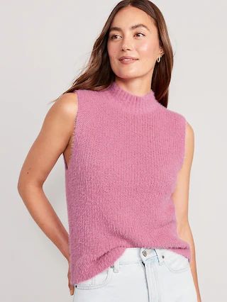 Mock-Neck Eyelash Sweater for Women | Old Navy (US)