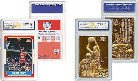 Kobe Bryant Gold & Michael Jordan Decade Fleer Rookie Cards Set - Graded Gem 10 | Amazon (US)