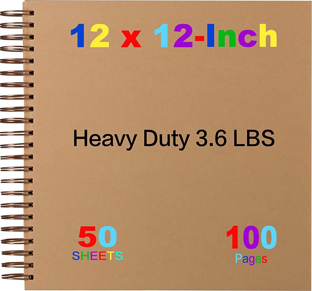 12x12 Large Scrapbook 3.6 LBS Heavy Duty Scrapbook Album | Scrapbook Photo Album | Kraft Hardcove... | Amazon (US)
