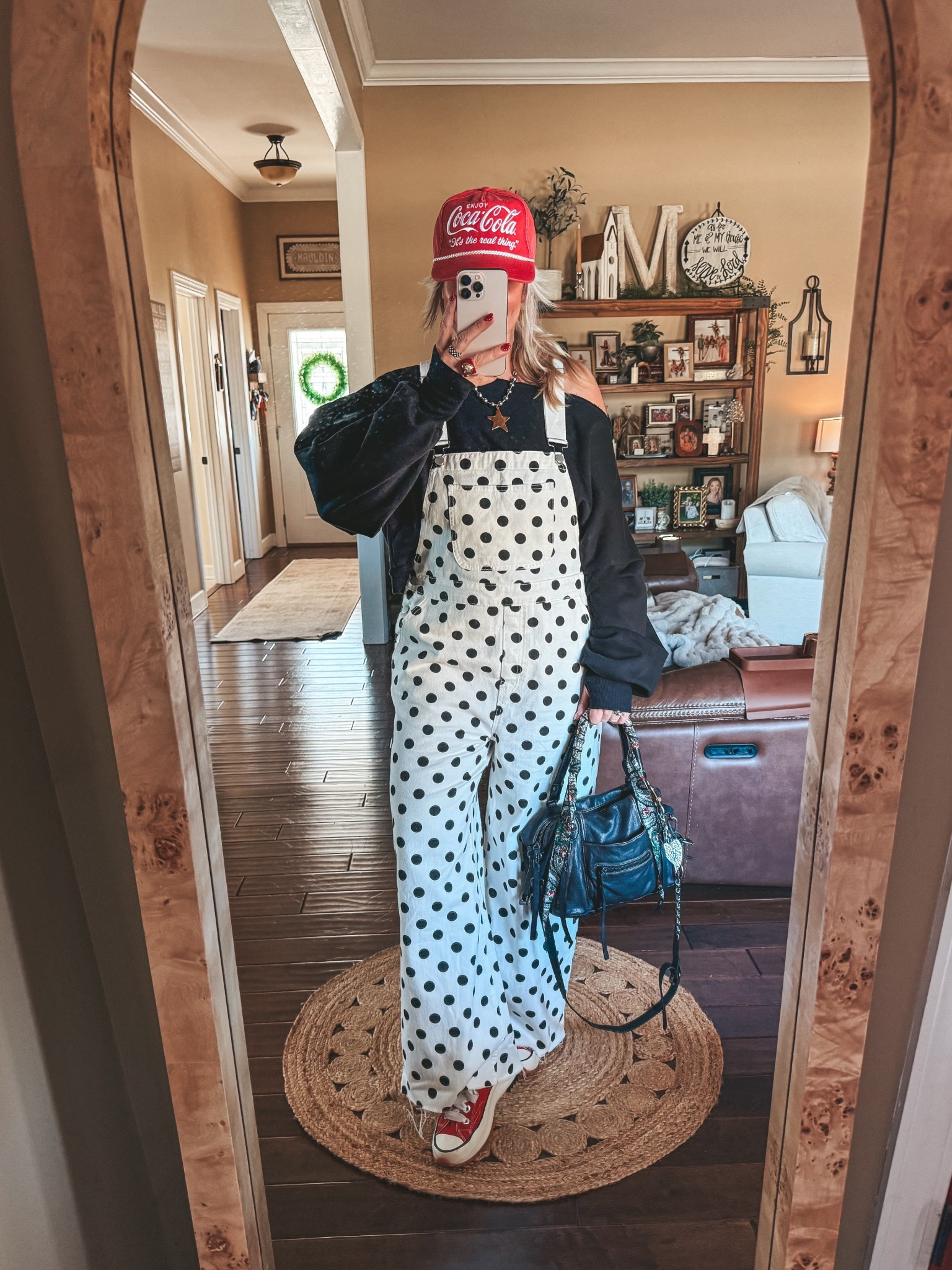 •Love this off shoulder sweatshirt and it’s on clearance! I’m in a medium. 
•These overalls are adorable and I did size up to a large they are very baggy and I could’ve worn a medium. 
•These red converse are older but I’m linking some newer style red ones that are on sale so good!! 👏🏼
⭐️My necklace and 🏁 ring save with code MANDIE



#LTKootd #LTKOver40 #LTKgrwm