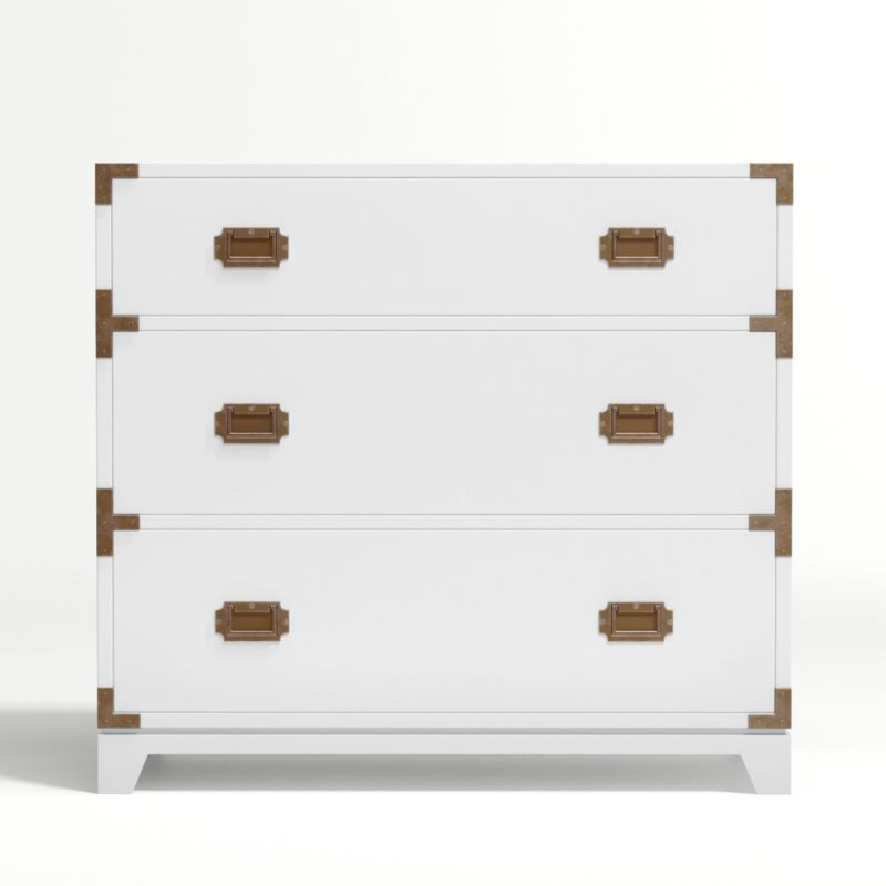 Kids White Campaign 3-Drawer Dresser + Reviews | Crate and Barrel | Crate & Barrel