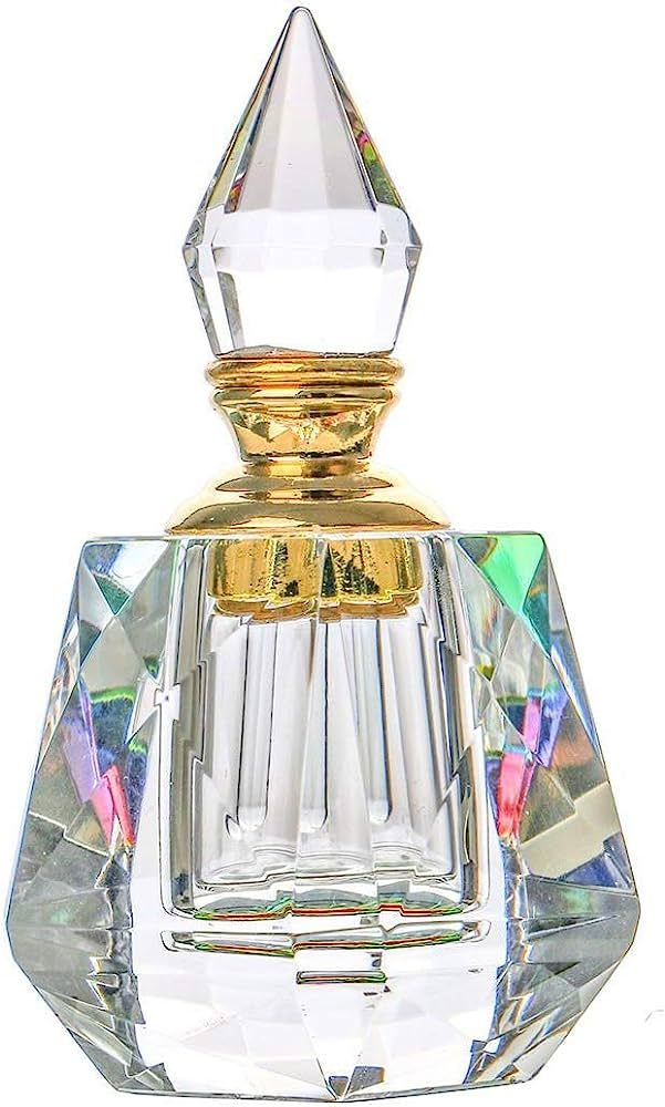 H&D Vintage Perfume Bottles Crystal Empty Refillable Home Table Decoration Bottle | Amazon (US)