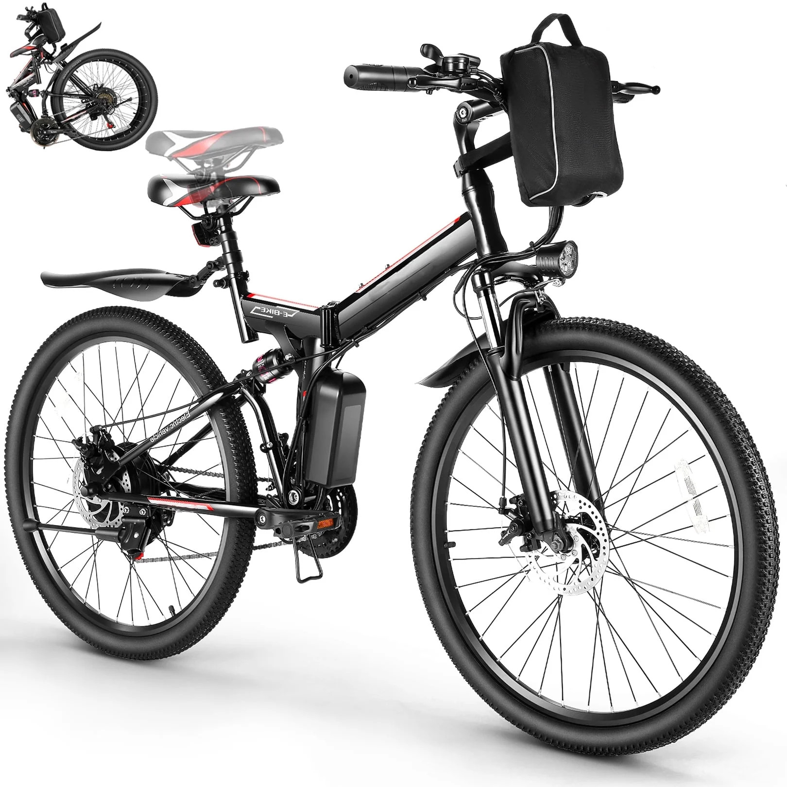 Gocio Adult Electric Bicycles Foldable Ebike, 500W 26" Electric Commuter Bicycle, 48V Battery, Fu... | Walmart (US)