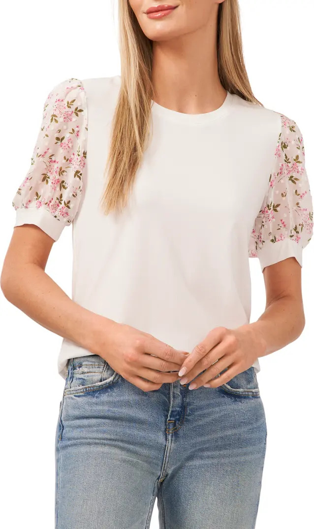 Embroidered Puff Sleeve Top | Nordstrom