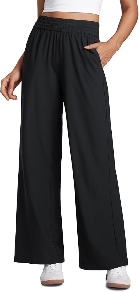 CRZ YOGA Lightweight Drapey Wide Leg Pants for Women 30" Flowy High Waisted Casual Lounge Travel ... | Amazon (US)