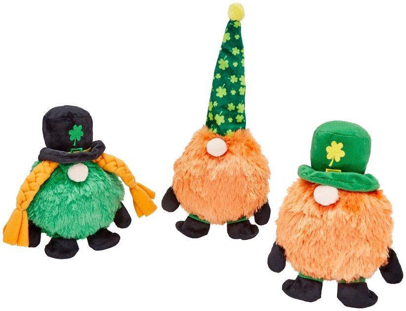 Frisco St. Patrick's Leprechaun Gnome Plush Squeaky Dog Toy, 3 count | Chewy.com