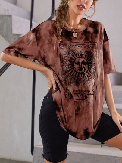 Tie Dye Drop Shoulder Oversized Tee
   SKU: swtee23210517580      
          (9999+ Reviews)
    ... | SHEIN
