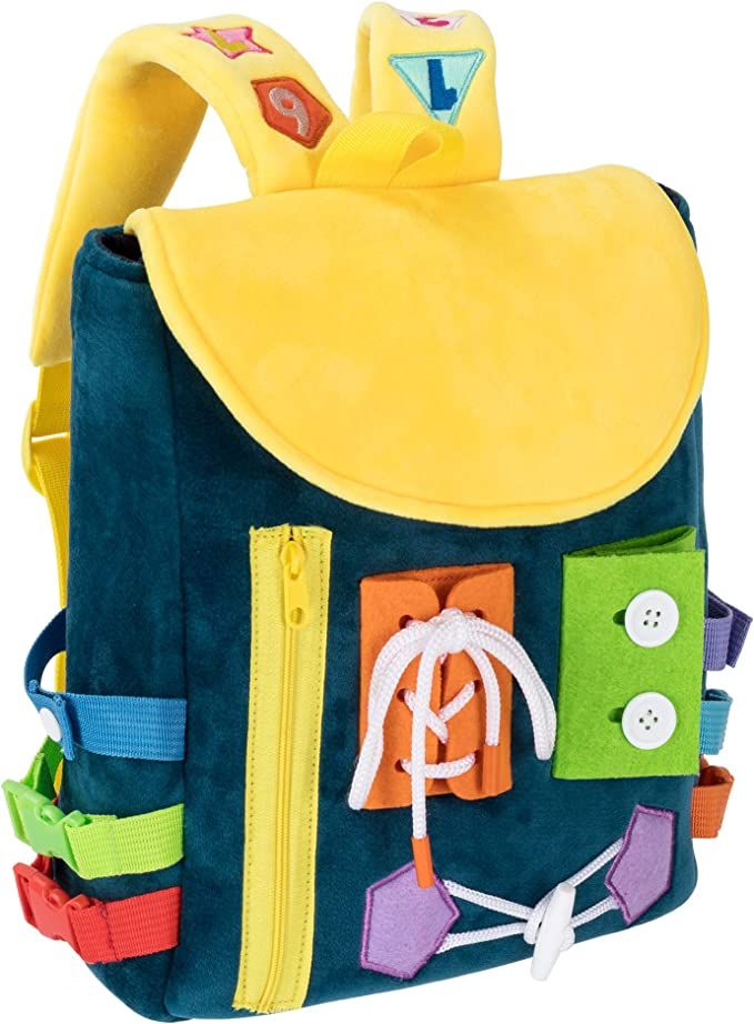 Busy Board - Toddler Backpack with Buckles and Learning Activity Toys - Develop Fine Motor Skills... | Amazon (US)