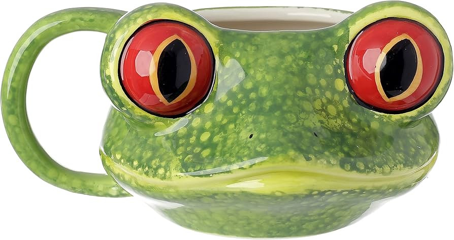 Pukinator Large Eyes Frog Ceramic Mug, Mixed, Height 8cm Width 15.5cm Depth 12.5cm | Amazon (US)